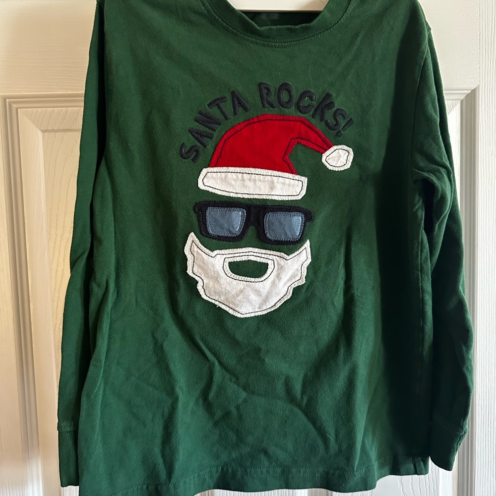 Green Santa Rocks Kids Shirt